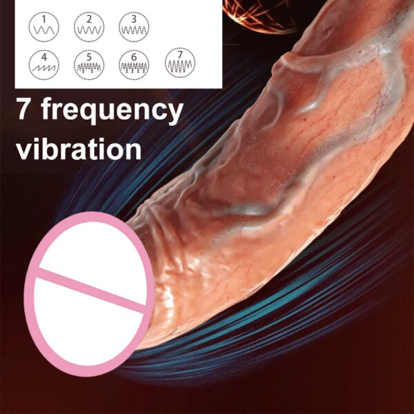 Vibromasseur télécommandé pour femme, gode réaliste télescopique, vibromasseur anal chauffant, machine à 7 vitesses, jouets sexuels – Image 4