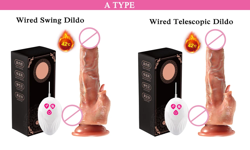 Vibromasseur télécommandé pour femme, gode réaliste télescopique, vibromasseur anal chauffant, machine à 7 vitesses, jouets sexuels