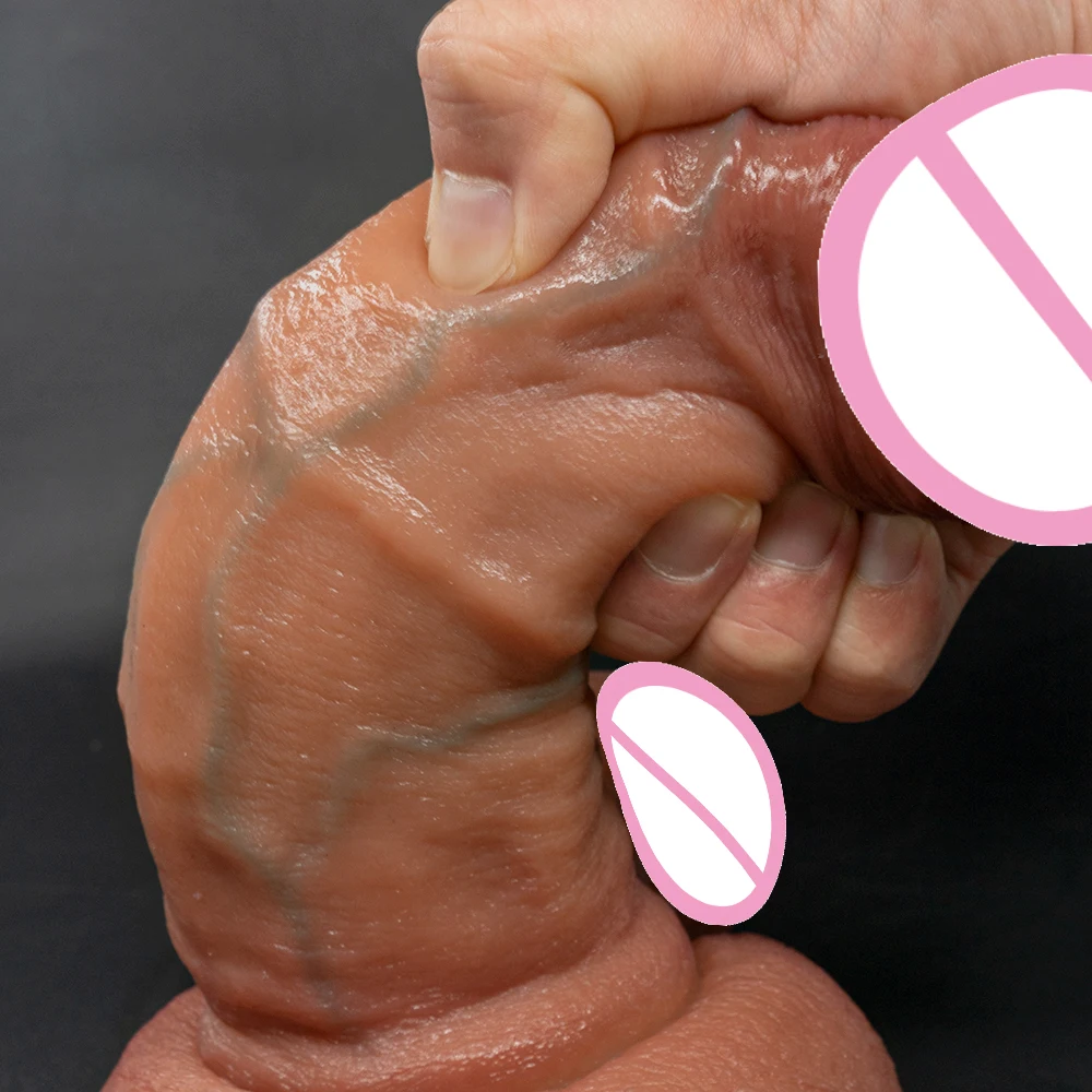 Pénis réaliste en silicone double couche pour hommes et femmes, gode super grand, jouets sexuels doux, masturbateur féminin, ventouse, gode éducatif