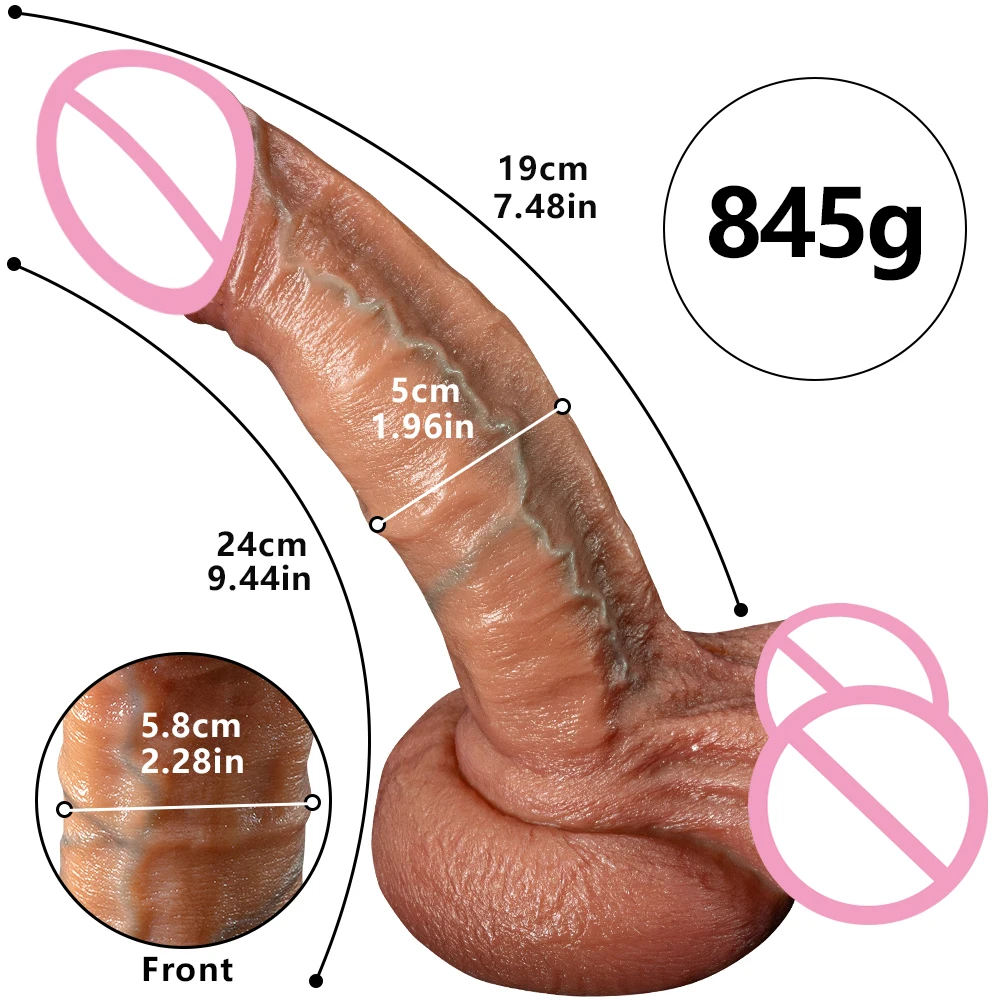 Pénis réaliste en silicone double couche pour hommes et femmes, gode super grand, jouets sexuels doux, masturbateur féminin, ventouse, gode éducatif