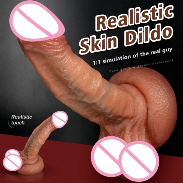 Pénis réaliste en silicone double couche pour hommes et femmes, gode super grand, jouets sexuels doux, masturbateur féminin, ventouse, gode éducatif