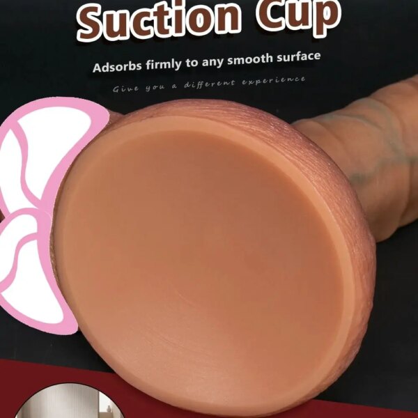 Pénis réaliste en silicone double couche pour hommes et femmes, gode super grand, jouets sexuels doux, masturbateur féminin, ventouse, gode éducatif – Image 6