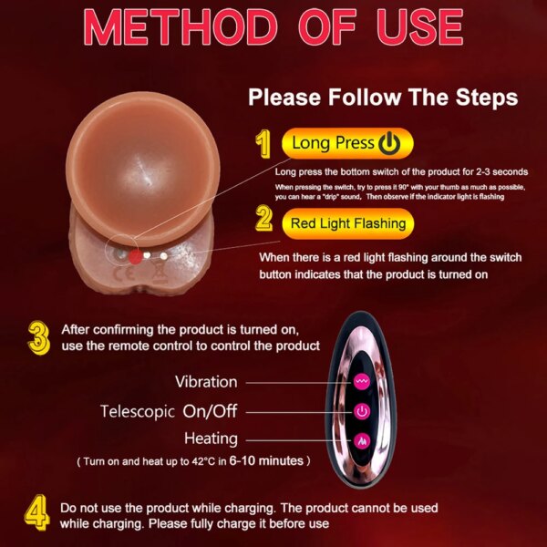 Vibromasseur gode réaliste pour femme, point G, jouets sexuels, chauffage, télécommande, pénis, vibrateurs télescopiques, anal, UNIS isseur féminin – Image 6