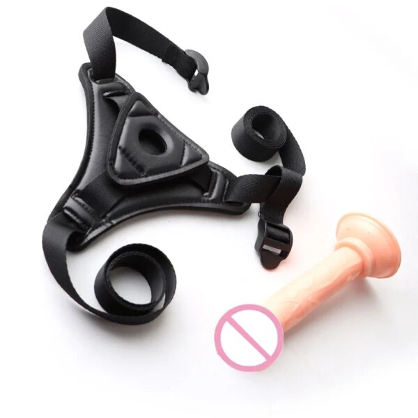Culotte en cuir et Latex pour femmes, pantalon de chasteté à bretelles de Bondage, ensemble pénis, harnais corporel fétichiste, jouets de flirt pour Couples – Image 4