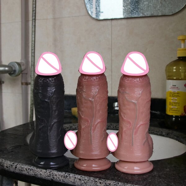 Gros Gode Réaliste en Silicone pour Homme et Femme, Pénis de Petite Chair, Jouet Sexuel Anal, Ventouse – Image 2