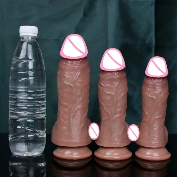 Gros Gode Réaliste en Silicone pour Homme et Femme, Pénis de Petite Chair, Jouet Sexuel Anal, Ventouse – Image 4