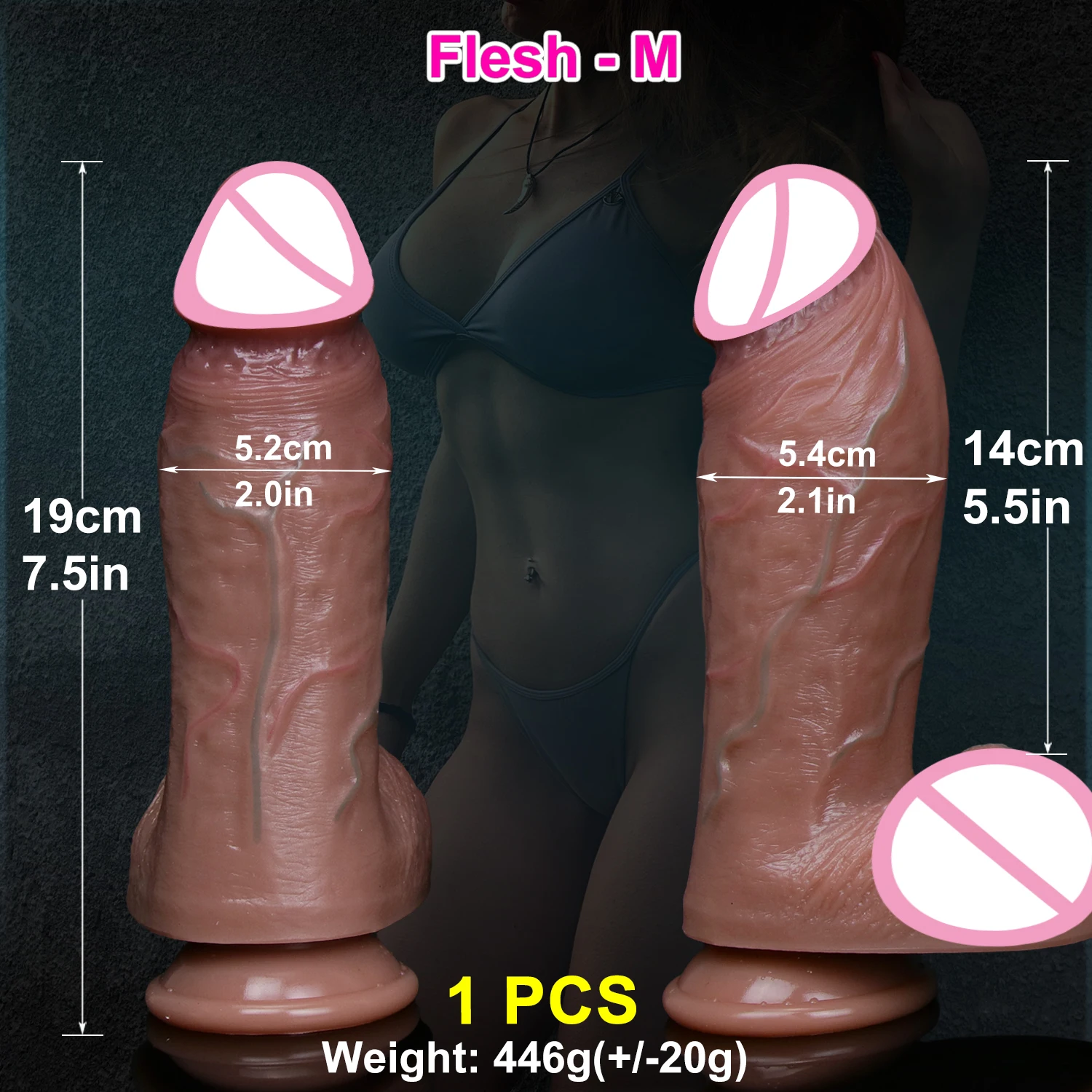Gros Gode Réaliste en Silicone pour Homme et Femme, Pénis de Petite Chair, Jouet Sexuel Anal, Ventouse