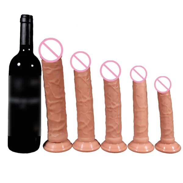 Gros gode en silicone souple à double couche pour hommes et femmes, fausse longue bite réaliste, pénis, plug anal, jouets sexuels pour adultes, masseur vaginal et anal – Image 2