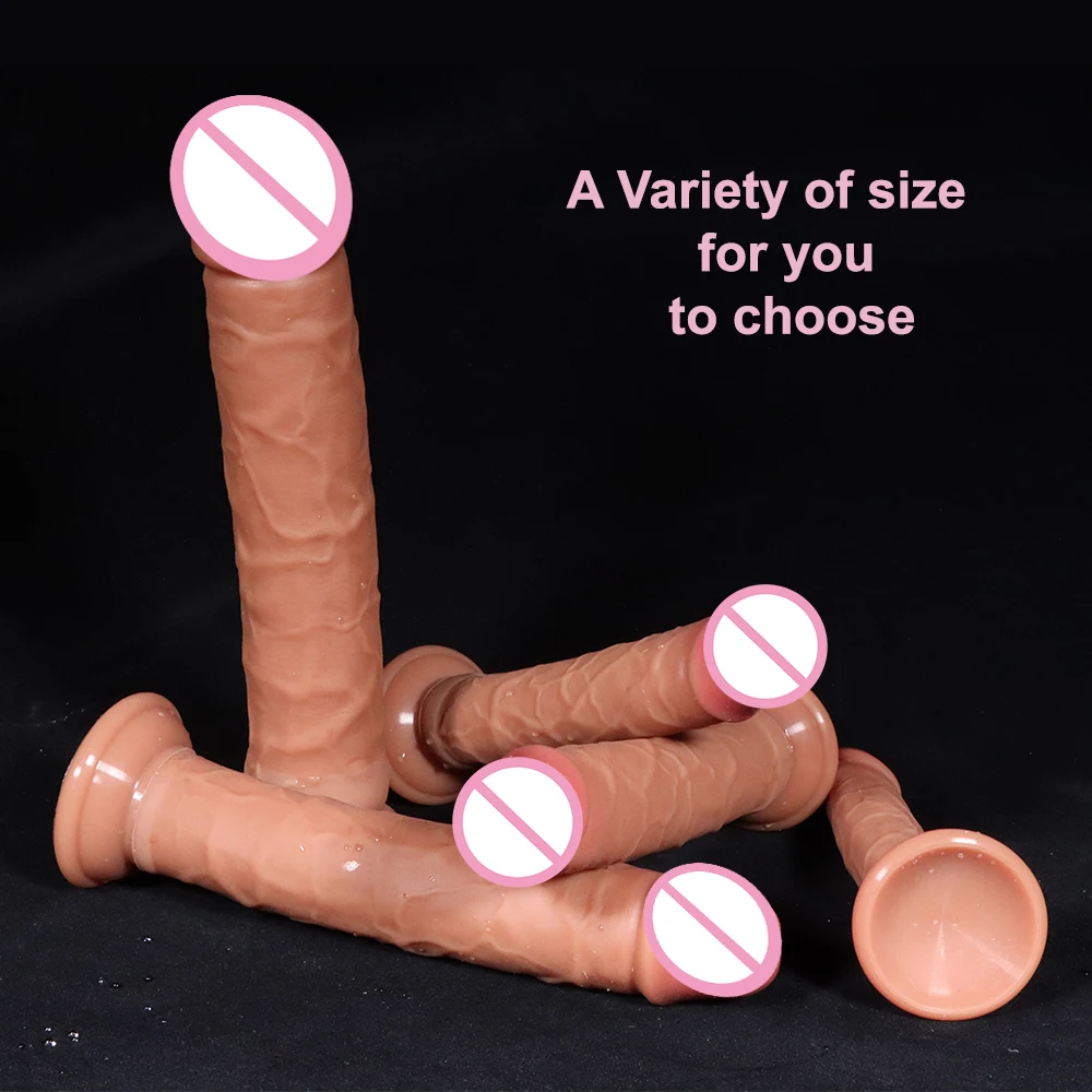 Gros gode en silicone souple à double couche pour hommes et femmes, fausse longue bite réaliste, pénis, plug anal, jouets sexuels pour adultes, masseur vaginal et anal