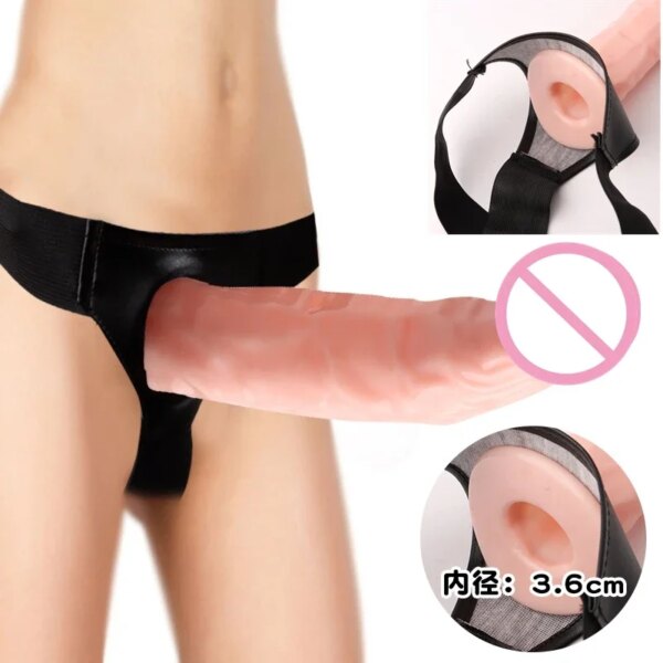 Culotte gode à sangle pour hommes et femmes, pénis creux portable, manches allongées, ceinture SFP, jouets sexuels