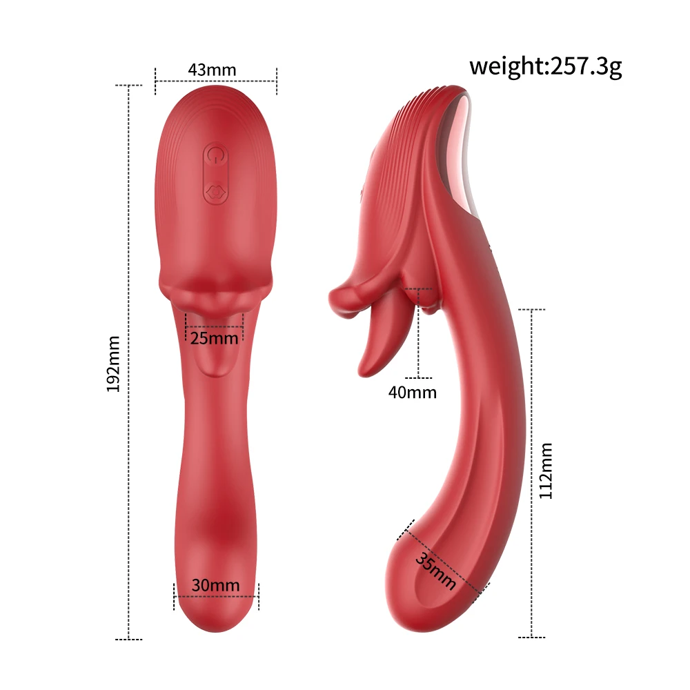 Vibromasseur 2 en 1 pour femmes avec langue injuste, clitoris féminin, clitoris, point G, jouets sexuels pour adultes