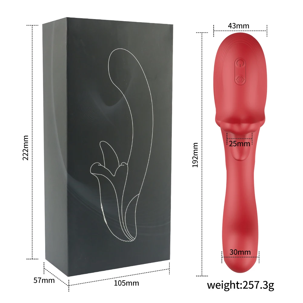 Vibromasseur 2 en 1 pour femmes avec langue injuste, clitoris féminin, clitoris, point G, jouets sexuels pour adultes