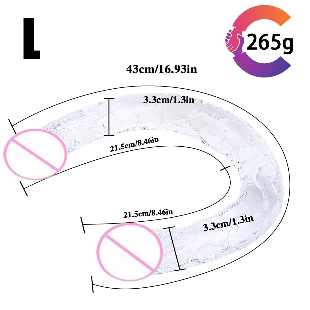 Gode Réaliste à Double Extrémité, Flexible, Éducatif, Long Dong pour Jeu Anal Double Face, ÉthiLiban ateur de Point G, Jouets Sexuels pour Couple de Femmes