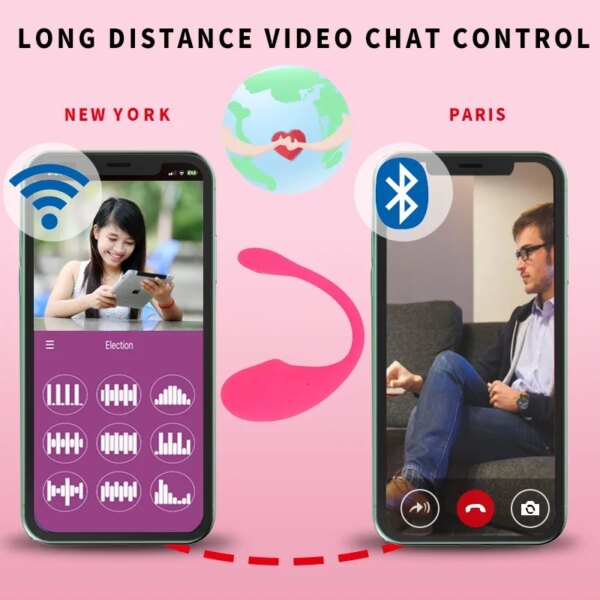 Vibromasseur gode portable longue distance pour femme, télécommande Bluetooth, jouet sexuel pour smartphone, 18 – Image 3
