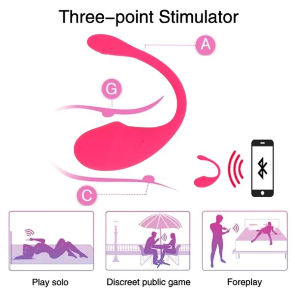 Vibromasseur gode portable longue distance pour femme, télécommande Bluetooth, jouet sexuel pour smartphone, 18 – Image 5