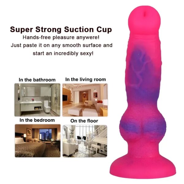 Gode réaliste avec ventouse pour femme, jouet sexuel pour adulte, pénis de simulation, animal, anal, strapon lesbien, pas cher – Image 4