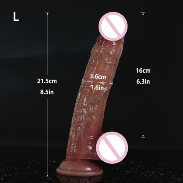 Énorme pénis en silicone réaliste avec ventouse pour femme, gode Dong, masturbation jaune, jouets sexuels anaux lesbains pour adultes de 18 ans et plus, 12 po, 8/7 po – Image 5