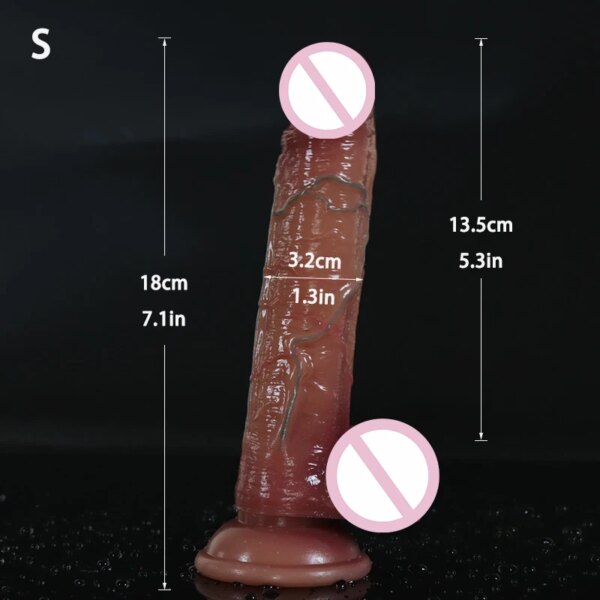 Énorme pénis en silicone réaliste avec ventouse pour femme, gode Dong, masturbation jaune, jouets sexuels anaux lesbains pour adultes de 18 ans et plus, 12 po, 8/7 po – Image 4
