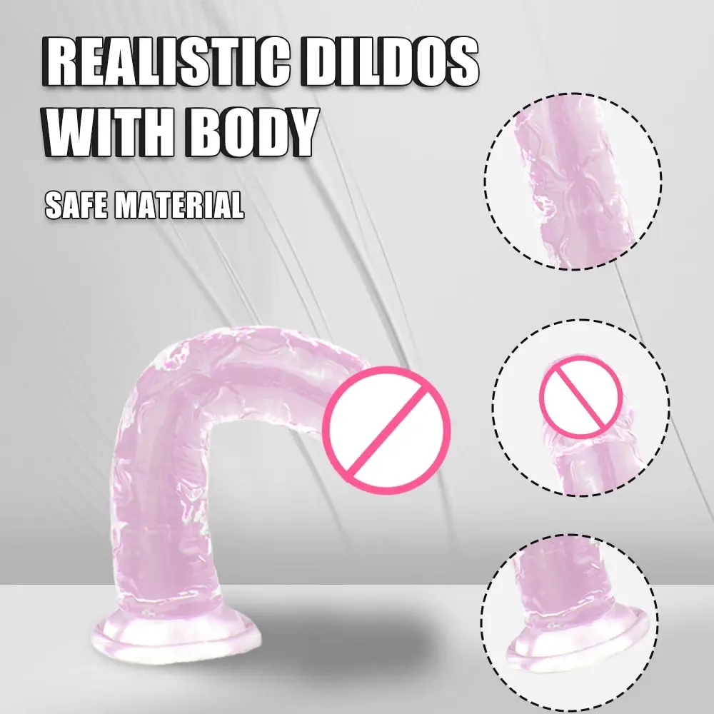 Gode souple réaliste manuel en silicone pour femmes, jouets sexuels pour adultes, ventouse