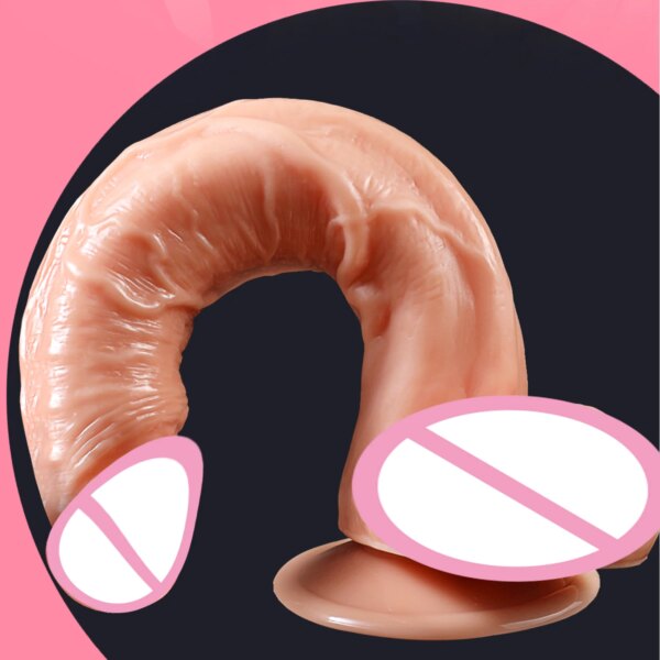 Gode réaliste en silicone pour femmes et hommes, Sex Shop, Produits pour adultes avec ventouse, Pénis Él, Bite douce, Anal, Sex Toys – Image 4