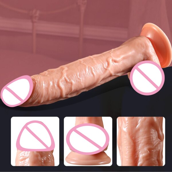 Gode réaliste en silicone pour femmes et hommes, Sex Shop, Produits pour adultes avec ventouse, Pénis Él, Bite douce, Anal, Sex Toys – Image 3