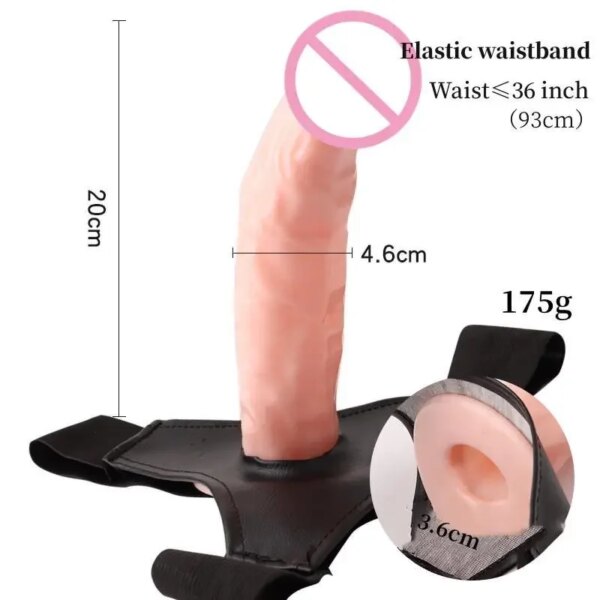 Sous-vêtements gode à sangle pour hommes et femmes, pénis creux portable, ceinture de pantalon à manches arc-en-ciel, jouet sexuel pour gay, gode éducatif – Image 2