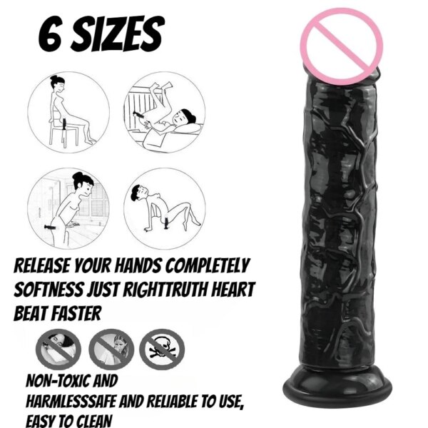 Jouets sexuels noirs pour femmes adultes, gode réaliste, gode éducatif avec ventouse, vagin anal, masturbateur, plug anal, bite, pénis, pénétration