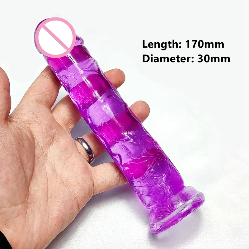 Godemichet Réaliste avec Ventouse pour Femme et Homme, Énorme Gelée, Jouets Sexuels Éducatifs, Fausse Bite, Gros Pénis, Plug Anal, Sex Shop, 7.0