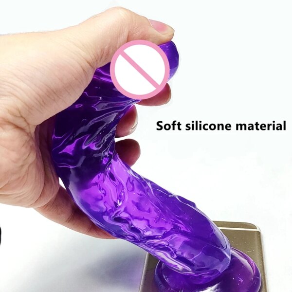 Godemichet Réaliste avec Ventouse pour Femme et Homme, Énorme Gelée, Jouets Sexuels Éducatifs, Fausse Bite, Gros Pénis, Plug Anal, Sex Shop, 7.0 – Image 5