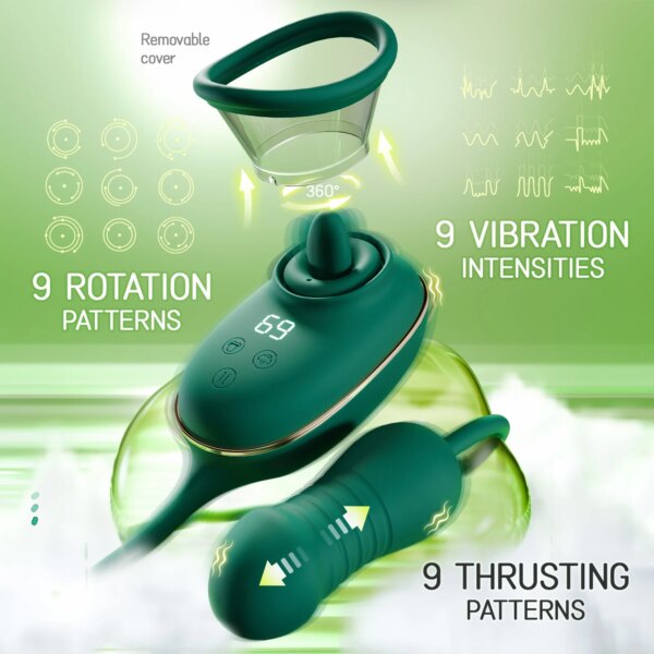 Vibromasseur de Clitoris 2 en 1 pour Femme, Faux Gode à Succion sous Vide, Orgasme, Jaune de Masturbation Féminine, Jouets Sexuels pour Adultes – Image 2
