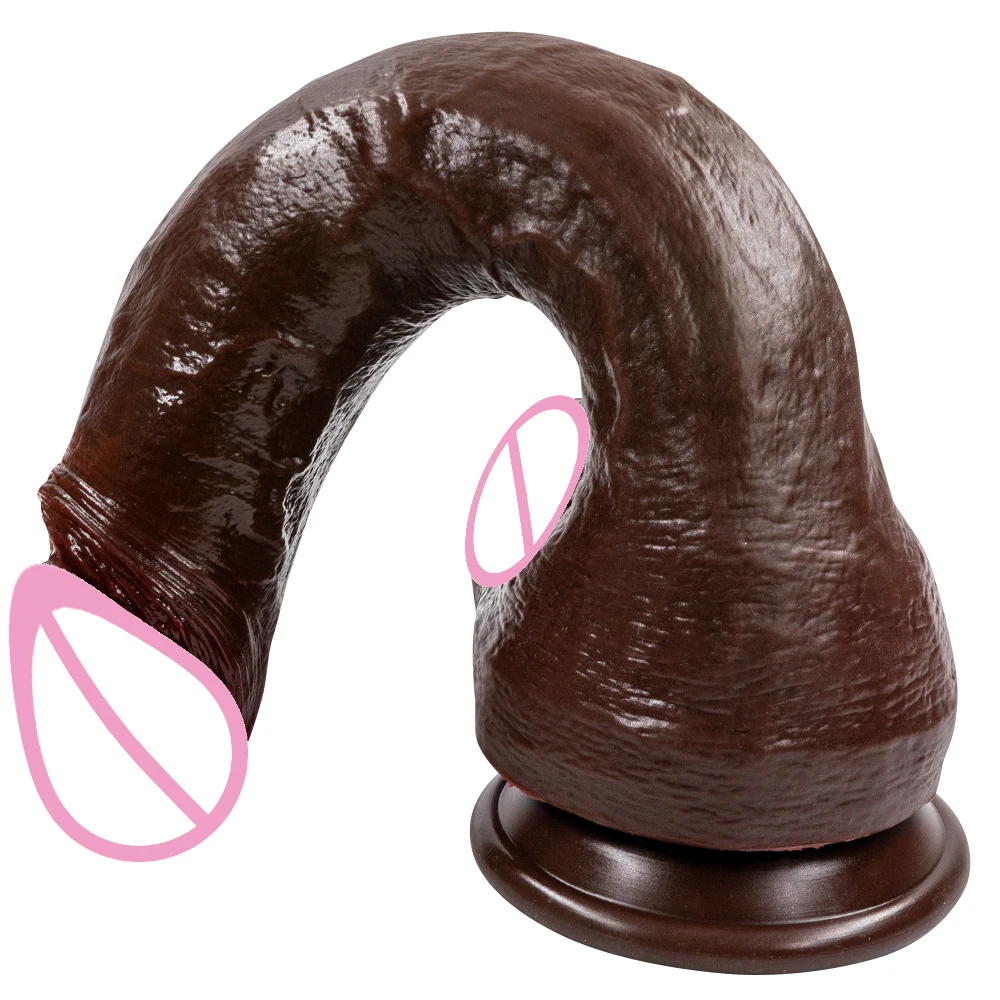 Plug anal long et réaliste avec ventouse pour hommes et femmes, dilatateur anal Phallus, gros pénis, bite longue, jouets sexuels, noir