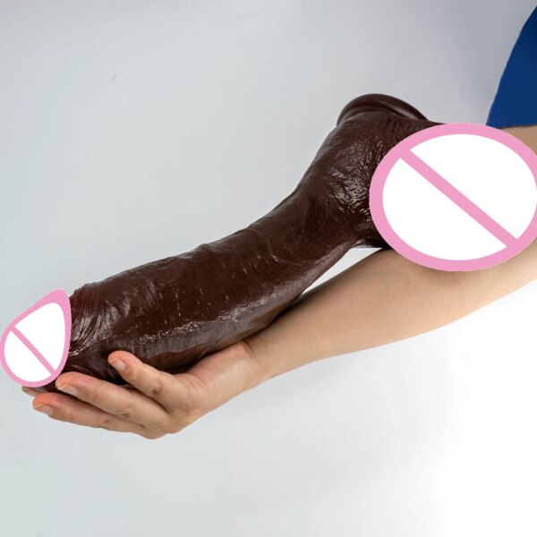 Plug anal long et réaliste avec ventouse pour hommes et femmes, dilatateur anal Phallus, gros pénis, bite longue, jouets sexuels, noir – Image 5
