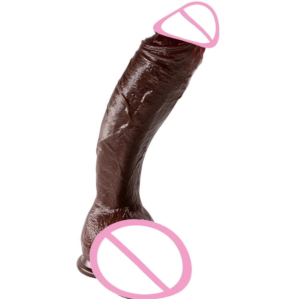 Plug anal long et réaliste avec ventouse pour hommes et femmes, dilatateur anal Phallus, gros pénis, bite longue, jouets sexuels, noir