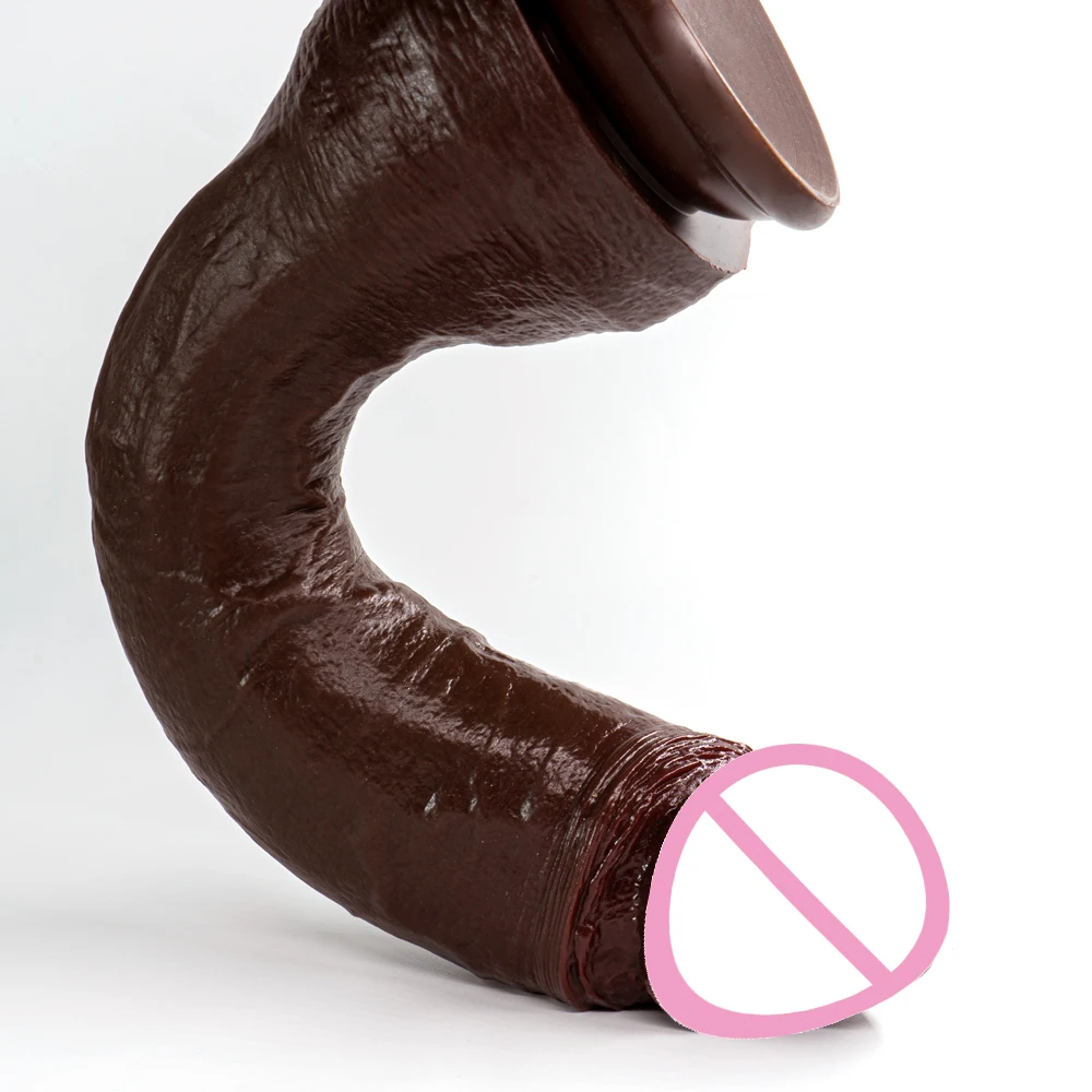 Plug anal long et réaliste avec ventouse pour hommes et femmes, dilatateur anal Phallus, gros pénis, bite longue, jouets sexuels, noir