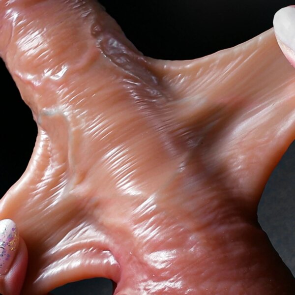 Pénis réaliste avec ventouse pour femme, gode prépuce coulissant, jouets sexuels anaux, masturbateurs féminins éducatifs, 8.5 pouces – Image 3