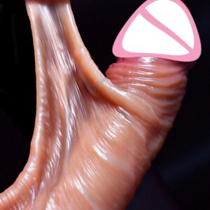 Pénis réaliste avec ventouse pour femme, gode prépuce coulissant, jouets sexuels anaux, masturbateurs féminins éducatifs, 8.5 pouces
