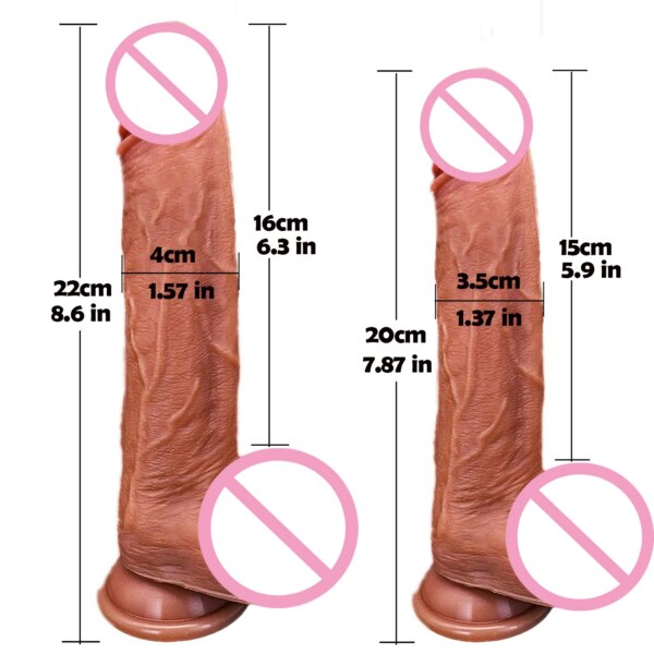 Vibromasseur gode réaliste pour femme, grosse bite chauffante, pénis, pénétration anale, vibromasseur télescopique, stimulateur de vagin féminin, jouets sexuels – Image 6