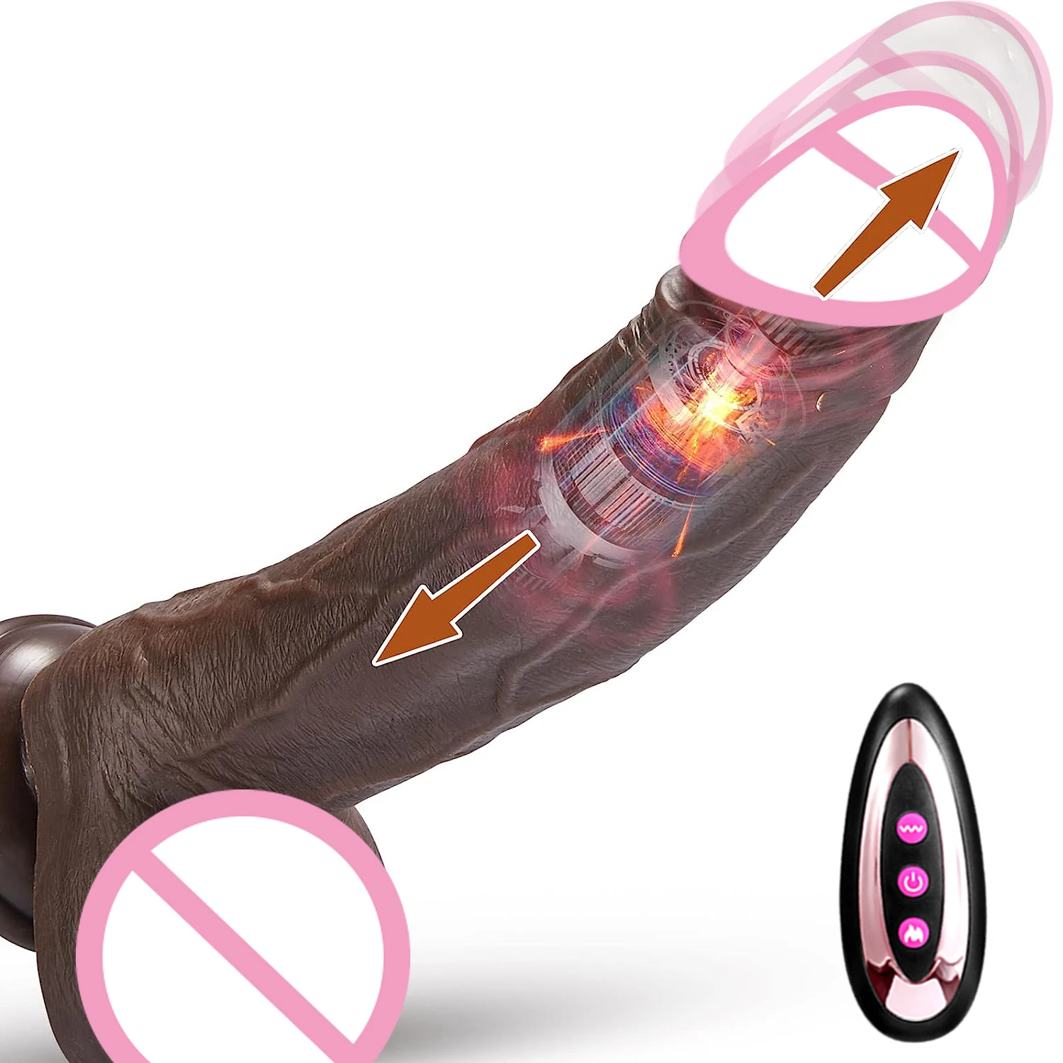 Vibromasseur gode réaliste pour femme, grosse bite chauffante, pénis, pénétration anale, vibromasseur télescopique, stimulateur de vagin féminin, jouets sexuels