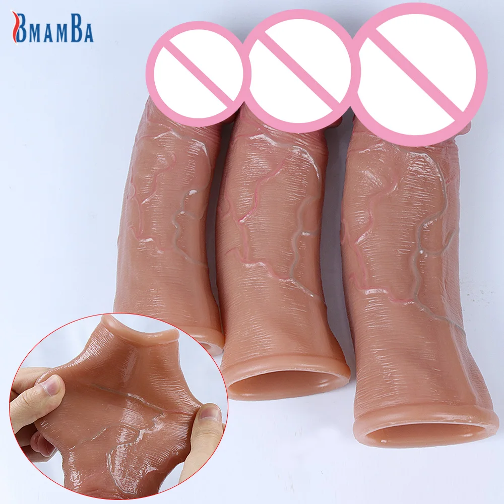 Godemiché Réaliste en Silicone Souple avec Sensation de Peau, Extension de Pénis Agrandie, Jouet Sexuel pour Adulte, Grosse Bite, Outil Sexy pour Homme