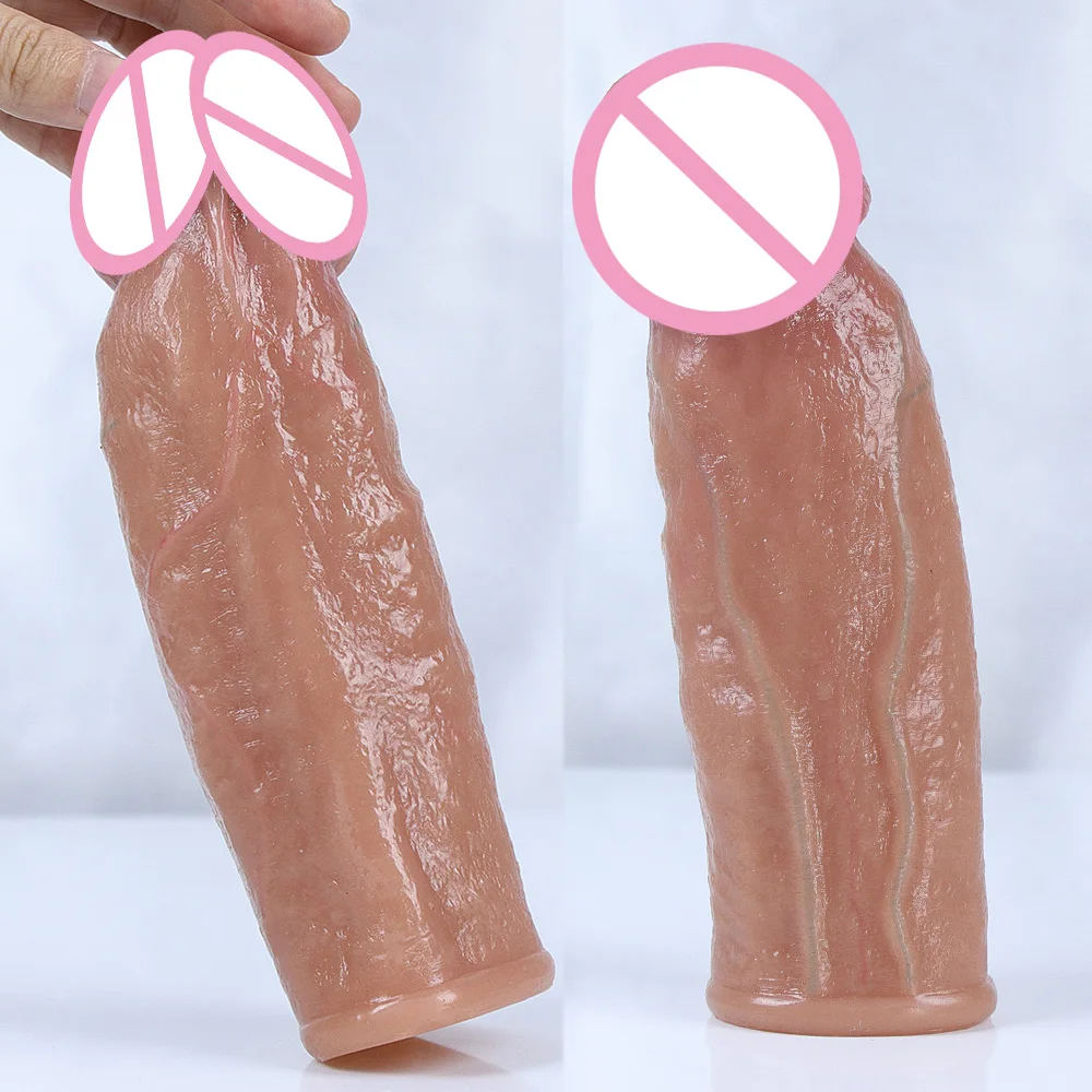 Godemiché Réaliste en Silicone Souple avec Sensation de Peau, Extension de Pénis Agrandie, Jouet Sexuel pour Adulte, Grosse Bite, Outil Sexy pour Homme