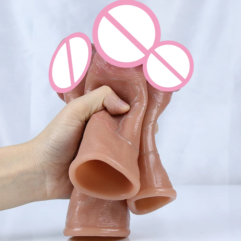 Godemiché Réaliste en Silicone Souple avec Sensation de Peau, Extension de Pénis Agrandie, Jouet Sexuel pour Adulte, Grosse Bite, Outil Sexy pour Homme