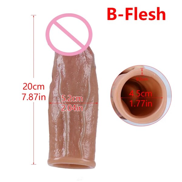 Godemiché Réaliste en Silicone Souple avec Sensation de Peau, Extension de Pénis Agrandie, Jouet Sexuel pour Adulte, Grosse Bite, Outil Sexy pour Homme – Image 6