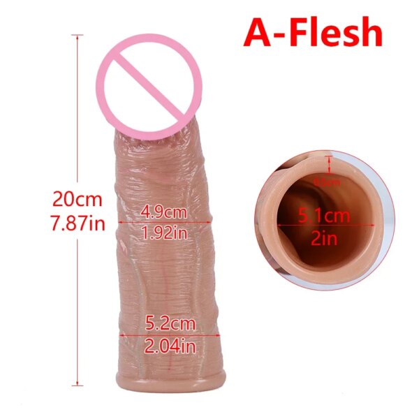 Godemiché Réaliste en Silicone Souple avec Sensation de Peau, Extension de Pénis Agrandie, Jouet Sexuel pour Adulte, Grosse Bite, Outil Sexy pour Homme – Image 5