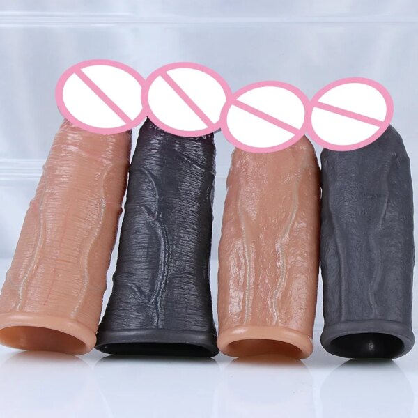 Godemiché Réaliste en Silicone Souple avec Sensation de Peau, Extension de Pénis Agrandie, Jouet Sexuel pour Adulte, Grosse Bite, Outil Sexy pour Homme – Image 4