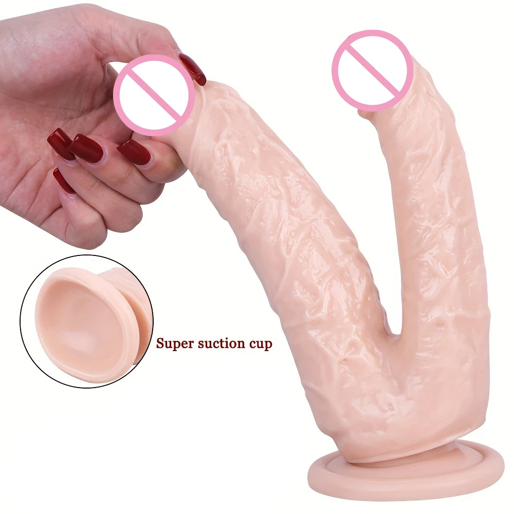 Gode double éducatif avec ventouse pour femme, gros pénis réaliste, plug anal, vagin, anal, jouets sexuels pour adultes, Lexbian, 18 +