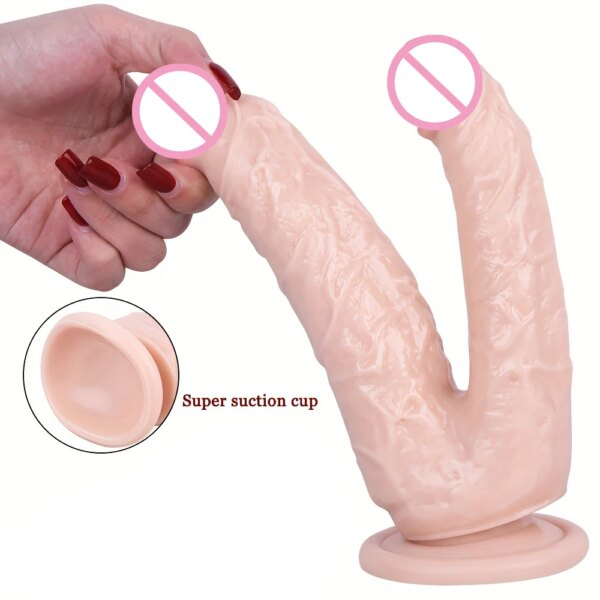 Gode double éducatif avec ventouse pour femme, gros pénis réaliste, plug anal, vagin, anal, jouets sexuels pour adultes, Lexbian, 18 + – Image 3