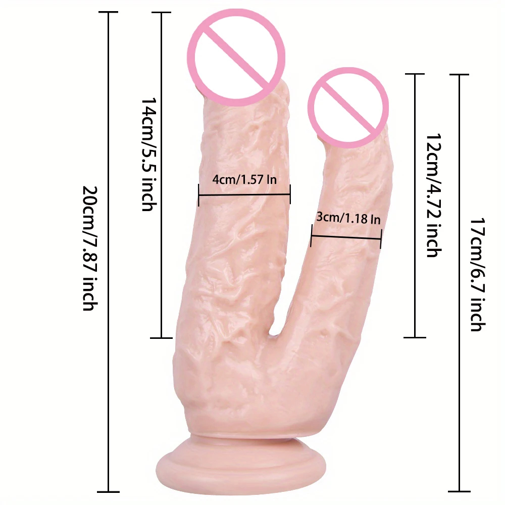 Gode double éducatif avec ventouse pour femme, gros pénis réaliste, plug anal, vagin, anal, jouets sexuels pour adultes, Lexbian, 18 +