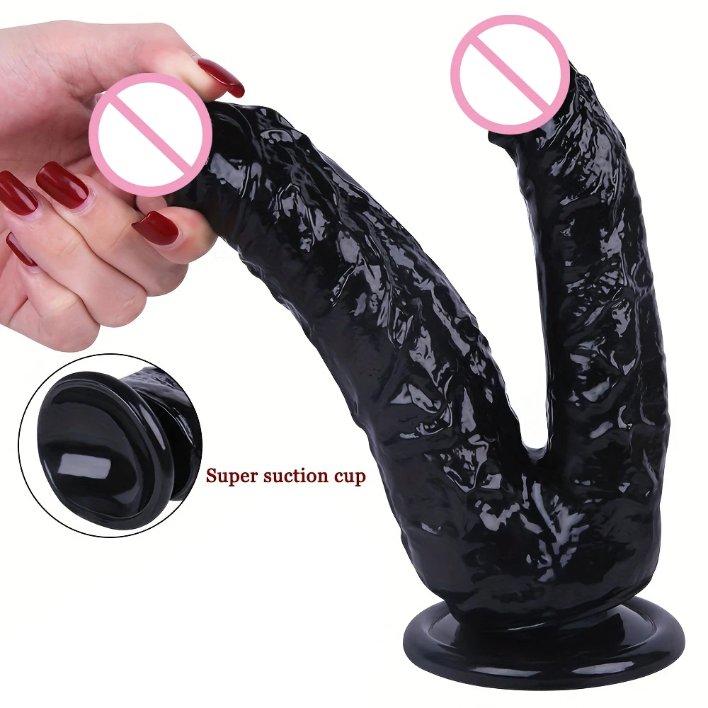 Gode double éducatif avec ventouse pour femme, gros pénis réaliste, plug anal, vagin, anal, jouets sexuels pour adultes, Lexbian, 18 +