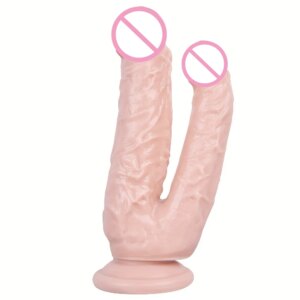 Gode double éducatif avec ventouse pour femme, gros pénis réaliste, plug anal, vagin, anal, jouets sexuels pour adultes, Lexbian, 18 +