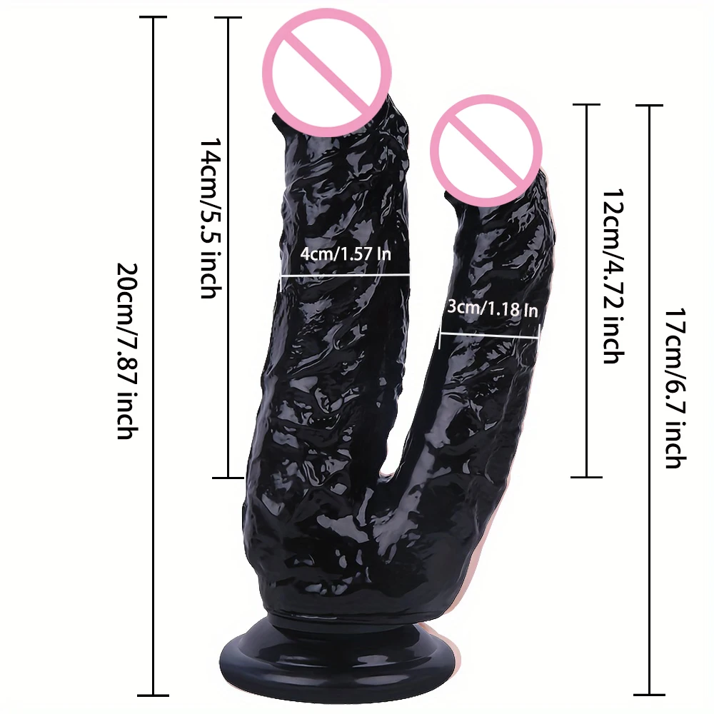 Gode double éducatif avec ventouse pour femme, gros pénis réaliste, plug anal, vagin, anal, jouets sexuels pour adultes, Lexbian, 18 +